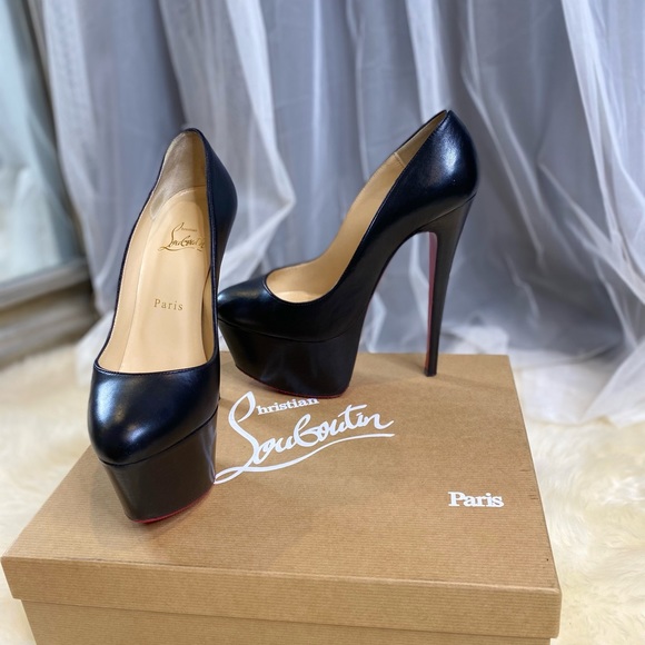 Christian Louboutin Dolly Leather Red Sole Platform Pumps - Picture 6 of 8